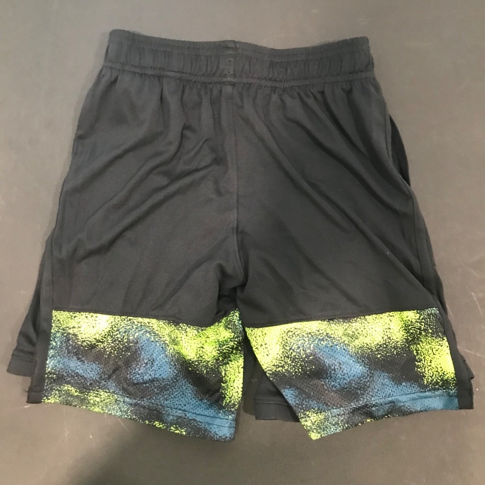 Under Armour Youth Loose Fit Athletic Shorts Black & Green Size YXS